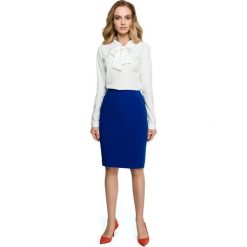 Spódnica ołówkowa z modelującymi przeszyciami - chabrowa. Niebieskie spódniczki damskie Style, s, bez wzorów, z elastanu, ołówkowe. W wyprzedaży za 71,00 zł.