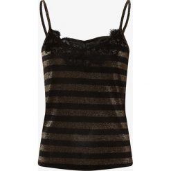 ONLY - Top damski – Onlcarol, czarny. Czarne topy damskie ONLY, s, bez wzorów, bez kołnierzyka. Za 89,95 zł.