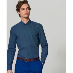 Koszule męskie: Koszula z mikrowzorem slim fit – Granatowy