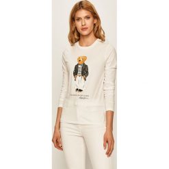 Polo Ralph Lauren - Longsleeve. Białe bluzki damskie Polo Ralph Lauren, s, z nadrukiem, z bawełny, z okrągłym kołnierzem. Za 429,90 zł.