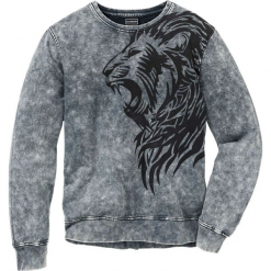 Bluza z efektem wytarcia Slim Fit bonprix czarny "moon". Czarne bluzy męskie bonprix, s, z nadrukiem, bez kołnierzyka, bez rękawów, bez kaptura. Za 99,99 zł.