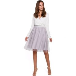 Spódnica z tiulem szara - xl. Szare spódniczki damskie e-margeritka.pl, na imprezę, s, bez wzorów, z poliesteru, eleganckie, długie, maxi, rozkloszowane. Za 138,99 zł.