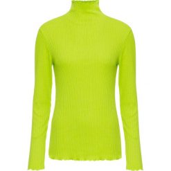 Shirt w prążek ze stójką bonprix zieleń łąki. Zielone koszulki damskie bonprix, bez wzorów, ze stójką, z długim rękawem. Za 74,99 zł.