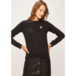 Love Moschino - Bluza. Czarne bluzy damskie Love Moschino, bez wzorów, z elastanu, bez rękawów, bez kaptura. W wyprzedaży za 399,90 zł.