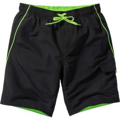Bermudy plażowe z mikrofazy bonprix czarny. Czarne spodenki i szorty męskie bonprix, xl, bez wzorów. Za 64,99 zł.