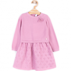 Sukienka. Czerwone sukienki dziewczęce dzianinowe BUNNY, z długim rękawem, długie. Za 59,90 zł.
