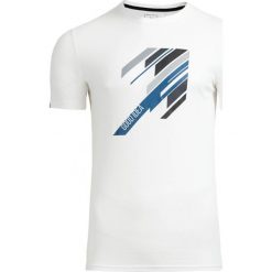 T-shirt męski TSM613 - biały - Outhorn. Białe koszulki męskie Outhorn, na lato, m, bez wzorów, z bawełny, bez kołnierzyka, bez rękawów. W wyprzedaży za 29,99 zł.