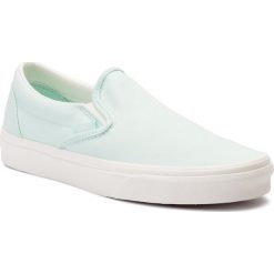 Tenisówki VANS - Classic Slip-On VN0A38F7VLP1 (Brushed Twill) Soothing. Zielone półbuty damskie Vans, bez wzorów, z gumy, bez zapięcia. W wyprzedaży za 179,00 zł.