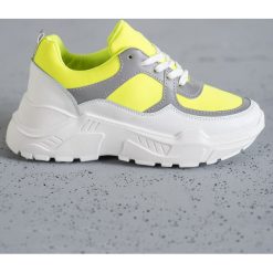 Ideal Shoes Neonowe Obuwie Sportowe. Żółte buty sportowe damskie Ideal Shoes, bez wzorów, sportowe, trekkingowe. W wyprzedaży za 79,00 zł.