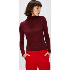 Answear - Bluzka Falling In Autumn. Brązowe bluzki asymetryczne ANSWEAR, s, z dzianiny, casualowe, z golfem. W wyprzedaży za 59,90 zł.