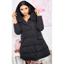ETIENNE FRAK NATURALNY PUCH kolor BLACK S. Czarne kurtki damskie LIGARI, na zimę, s, w paski, z bawełny, eleganckie. Za 349,00 zł.