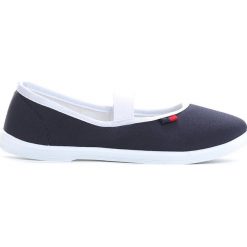 Granatowe Tenisówki Big Star. Niebieskie buty dziewczęce sportowe marki Born2be, z materiału, retro, z okrągłym noskiem. Za 14,99 zł.