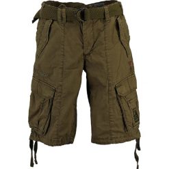 Bermudy "Pomelo" w kolorze khaki. Brązowe spodenki i szorty męskie Geographical Norway Men, s, w paski, z bawełny. W wyprzedaży za 119,95 zł.