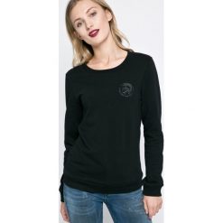 Diesel - Bluza. Czarne bluzy damskie z nadrukiem marki Diesel, s, z bawełny, bez kaptura. Za 229,90 zł.