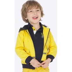 Mayoral - Bluza dziecięca 92-134 cm. Żółte bluzy chłopięce Mayoral, z nadrukiem, z elastanu, bez rękawów, z kapturem. W wyprzedaży za 99,90 zł.