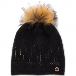 Czapka GRANADILLA - Soft Wool Swaroski JG5301 Black 001. Czarne czapki zimowe damskie Granadilla, z elastanu. Za 439,00 zł.