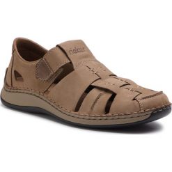 Sandały RIEKER - 05285-20 Beige. Brązowe klapki męskie Rieker, bez wzorów, ze skóry. Za 279,00 zł.