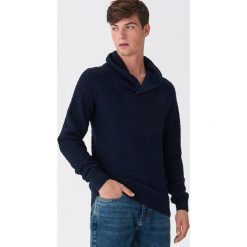 Sweter z szalowym kołnierzem - Granatowy. Niebieskie swetry męskie House, s, bez wzorów, bez kołnierzyka, bez kaptura. Za 119,99 zł.