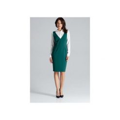 Sukienka L039 Zielony. Zielone sukienki damskie Lenitif, xl, bez wzorów, bez kołnierzyka, bez rękawów, midi, dopasowane. Za 159,00 zł.