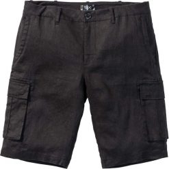 Bermudy lniane Loose Fit bonprix czarny. Czarne spodenki i szorty męskie bonprix, m, bez wzorów. Za 129,99 zł.