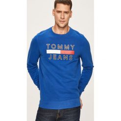 Tommy Jeans - Bluza. Niebieskie bluzy męskie Tommy Jeans, s, z nadrukiem, z elastanu, z okrągłym kołnierzem, bez rękawów, bez kaptura. W wyprzedaży za 249,90 zł.