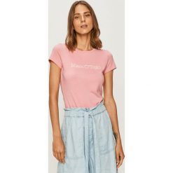 Marc O'Polo - T-shirt. Różowe bluzki damskie Marc O'Polo, xs, z nadrukiem, z bawełny, z okrągłym kołnierzem. W wyprzedaży za 99,90 zł.