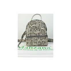PLECAK SKÓRA WĘŻA MANZANA MAŁY PLECAK LUB LISTONOSZKA. Brązowe plecaki damskie Manzana, w paski, ze skóry, eleganckie. Za 139,00 zł.