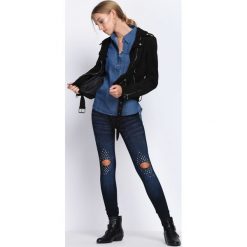 Granatowe Legginsy Slow Burn. Niebieskie legginsy damskie Born2be, uniwersalny, bez wzorów. Za 29,99 zł.