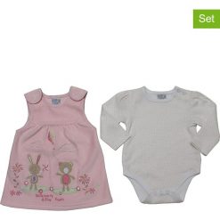 2-częściowy zestaw "Bella Bunny" w kolorze różowo-białym. Różowe body niemowlęce z aplikacjami, z bawełny. W wyprzedaży za 42,95 zł.