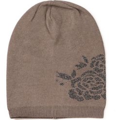 Czapka damska Oszroniona róża brązowa. Brązowe czapki zimowe damskie Art of Polo. Za 42,47 zł.