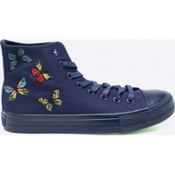 Big Star - Trampki. Niebieskie trampki i tenisówki damskie marki BIG STAR, z haftami, z gumy, na sznurówki. W wyprzedaży za 79,90 zł.