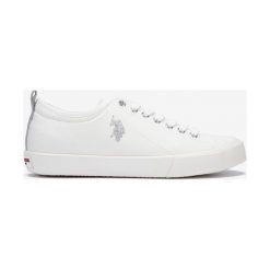 U.S. Polo Assn Tania Tenisówki Biały. Białe trampki i tenisówki damskie U.S. Polo Assn., bez wzorów, z materiału, bez zapięcia. Za 292,95 zł.