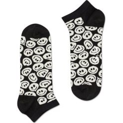Happy Socks - Stopki Twisted Smile. Czarne skarpetki damskie Happy Socks, z bawełny. W wyprzedaży za 19,90 zł.