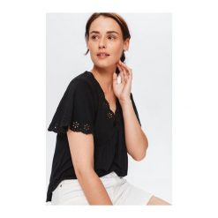 Bluzka damska. Bluzki damskie Promod, bez wzorów, z jeansu, eleganckie, z klasycznym kołnierzykiem, z krótkim rękawem. Za 39,50 zł.