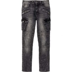Dżinsy ze stretchem Slim Fit Straight bonprix szary denim. Szare jeansy męskie bonprix, m, bez wzorów. Za 179,99 zł.