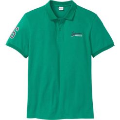 Shirt polo Regular Fit bonprix zielony. Zielone koszulki męskie bonprix, s, z nadrukiem, bez rękawów. Za 32,99 zł.
