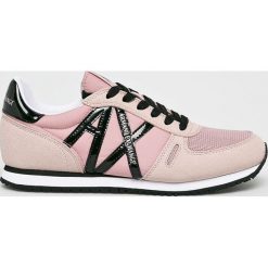 Armani Exchange - Buty. Białe buty sportowe damskie Armani Exchange, bez wzorów, z materiału, sportowe. Za 469,90 zł.