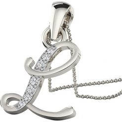 Srebrny naszyjnik z diamentami - dł. 43 cm. Szare naszyjniki damskie Vittoria Jewels, z diamentem, srebrne. W wyprzedaży za 165,95 zł.