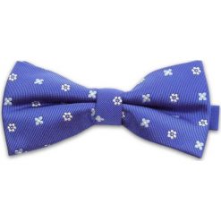 Niebieska Mucha w Kwiaty, Kwiatki - Motyw Florystyczny, Męska MUVRN0029. Niebieskie muszki męskie Vernon, w paski, eleganckie. Za 29,00 zł.