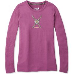 SMARTWOOL Bluzka W Merino Sport 150 Powder Flower Ls Tee Sangria Heather M. Brązowe koszulki damskie termoaktywne Smartwool, m, bez wzorów, z wełny, bez kołnierzyka, z długim rękawem, długie, bez kaptura, outdoorowe. Za 269,00 zł.