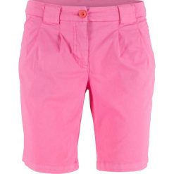 Chinosy damskie: Szorty ze stretchem chino bonprix różowy flaming
