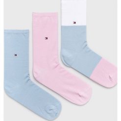 Tommy Hilfiger - Skarpetki (3-pack). Niebieskie skarpetki damskie TOMMY HILFIGER, bez wzorów. W wyprzedaży za 49,90 zł.