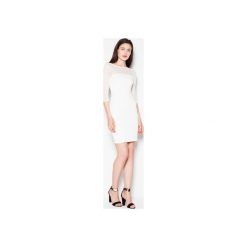 Sukienka VT081 Ecru. Brązowe sukienki damskie Venaton, na co dzień, xl, bez wzorów, eleganckie, bez kołnierzyka, bez rękawów, proste. Za 149,00 zł.