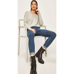 Answear - Jeansy. Niebieskie jeansy damskie ANSWEAR, s, bez wzorów, z elastanu, z podwyższonym stanem. W wyprzedaży za 119,90 zł.
