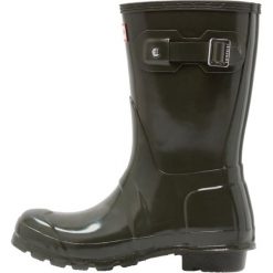 Buty zimowe damskie: Hunter ORIGINAL SHORT GLOSS Kalosze dark olive