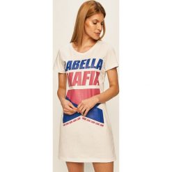 LaBellaMafia - Sukienka. Białe sukienki damskie LABELLAMAFIA, na co dzień, s, z nadrukiem, z bawełny, casualowe, z okrągłym kołnierzem, z krótkim rękawem, krótkie, mini, proste. Za 129,90 zł.