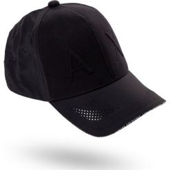 CZAPKA Z DASZKIEM armani exchange. Czarne czapki męskie Armani Exchange, z nadrukiem. Za 259,00 zł.