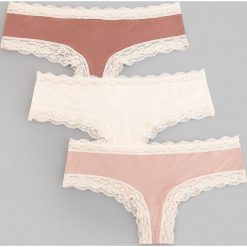 Majtki hipsters z koronką 3 pack - Brązowy. Pomarańczowe majtki damskie Reserved, s, z koronki. Za 49,99 zł.