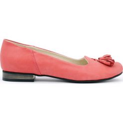 Klasyczne baleriny z chwostem - skóra naturalna - model 009 - kolor czerwony. Czerwone baleriny damskie Zapato, ze skóry, eleganckie, na niskim obcasie. W wyprzedaży za 209,30 zł.