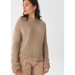 Sweter oversize - Beżowy. Brązowe swetry damskie House, s, bez wzorów, bez rękawów, bez kaptura. Za 79,99 zł.